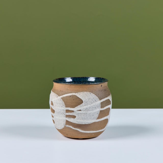 Ceramic Stoneware Table Planter with White Glaze For Sale - Image 7 of 13