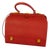 Red Leather Briefcase Bag with Shoulder Strap from Hermès, 1990s For Sale