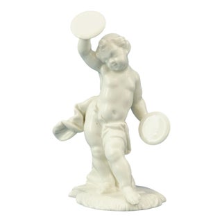 19th Century Porcelain Cherub Putto Sculpture by Anton Bustelli for Nymphenburg, Germany, 1800s For Sale