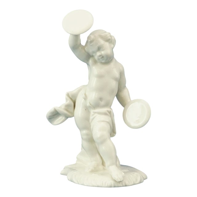 19th Century Porcelain Cherub Putto Sculpture by Anton Bustelli for Nymphenburg, Germany, 1800s For Sale