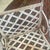 Vintage Victorian French Style White Iron / Lattice Rectangle Basket W/ Leaves/Tiles & Fixed Handle For Sale - Image 16 of 18