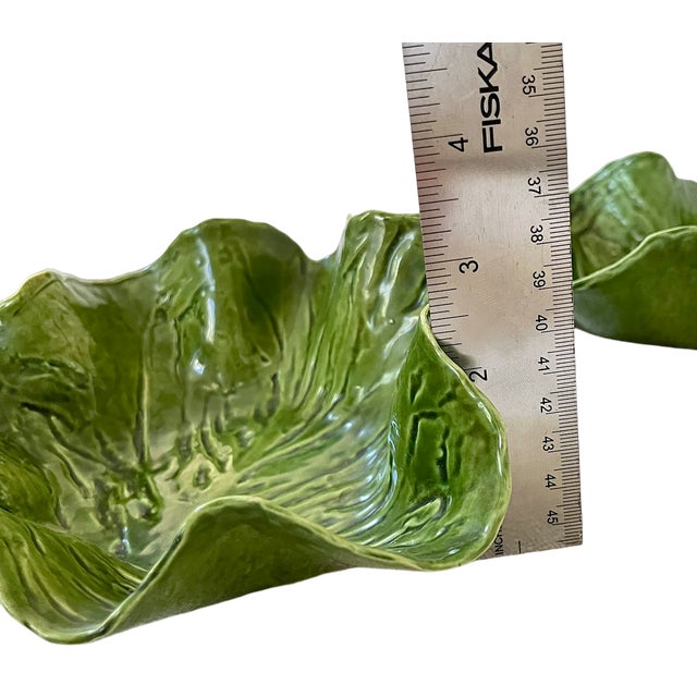 1950s Pat Young Handmade Green Leaf Pottery Bowls Dodie Thayer Style — Set of Four For Sale - Image 13 of 13