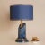Vintage Italian Table Lamps Lapis Lazuli Marble Blue Gold Column Lamps a Pair For Sale - Image 9 of 11