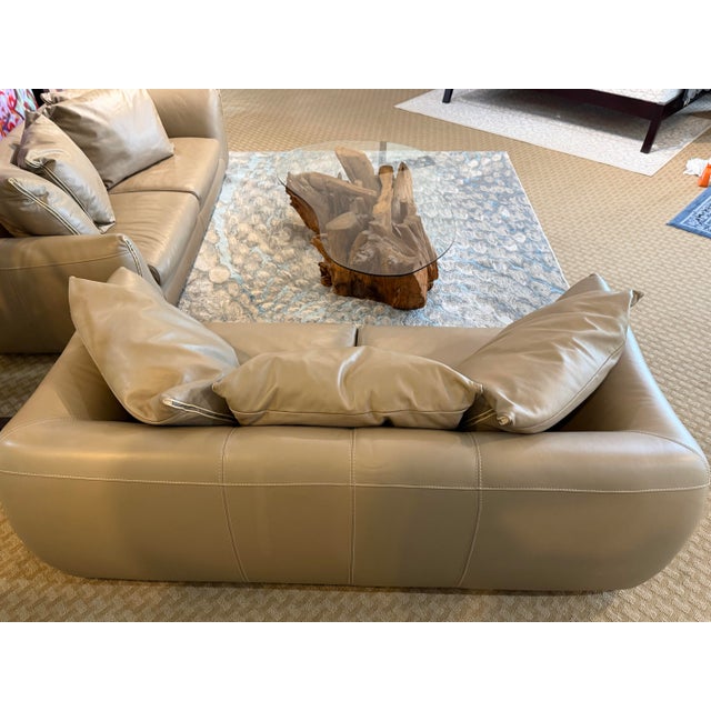Animal Skin Late 20th Century Roche Bobois Contemporary Premium Leather Sofa & Loveseat Set - 2 Pieces For Sale - Image 7 of 12