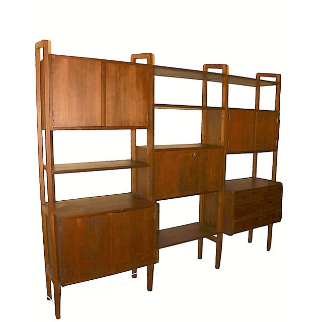 Freestanding Mid Century Danish Modern Style Wall Unit C. 1950/60's For Sale - Image 15 of 18
