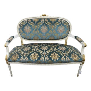 Mid 20th Century French Louis XVI Carved Settee For Sale