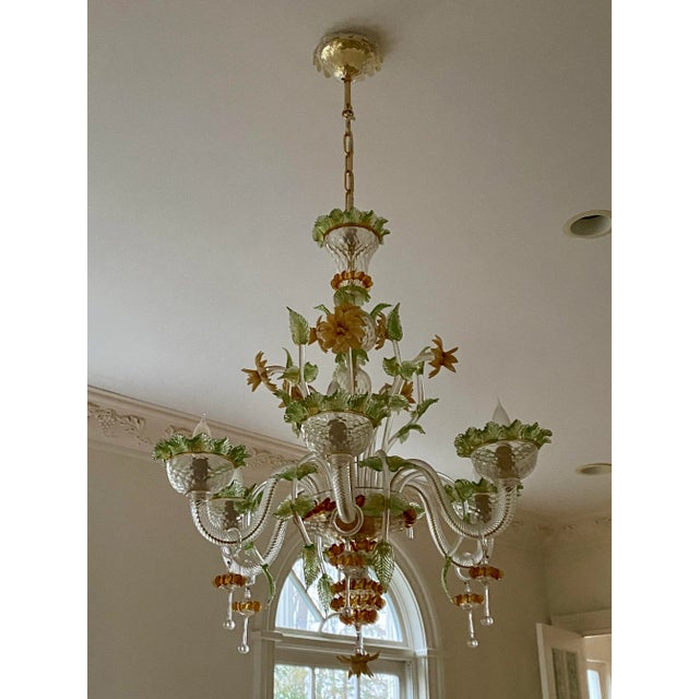 1940s 1940s Hand Blown Murano Glass Chandelier For Sale - Image 5 of 11