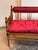 Antique Victorian Red Damask Upholstered Settee For Sale - Image 10 of 12