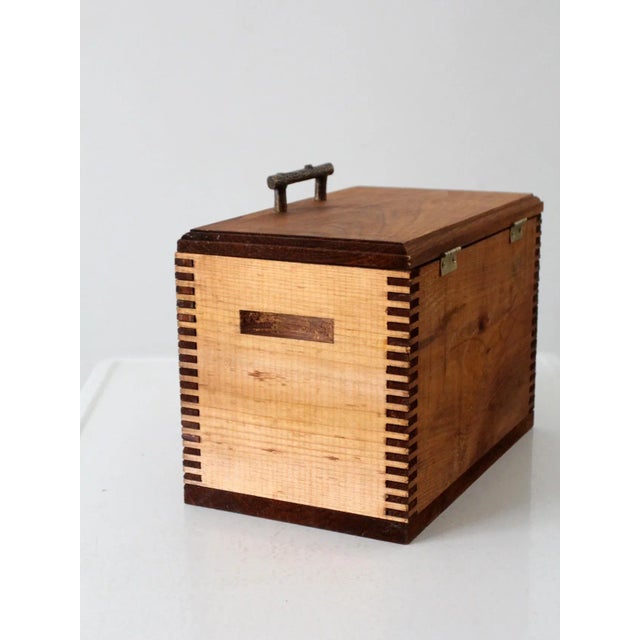 Vintage Handmade Rustic Wood Deer Box For Sale - Image 9 of 12