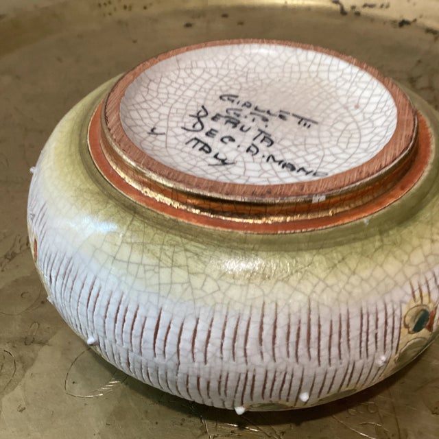 Early 20th Century Antique Deruta Italy Pottery Ashtray Hand Painted Artist Signed For Sale - Image 9 of 13