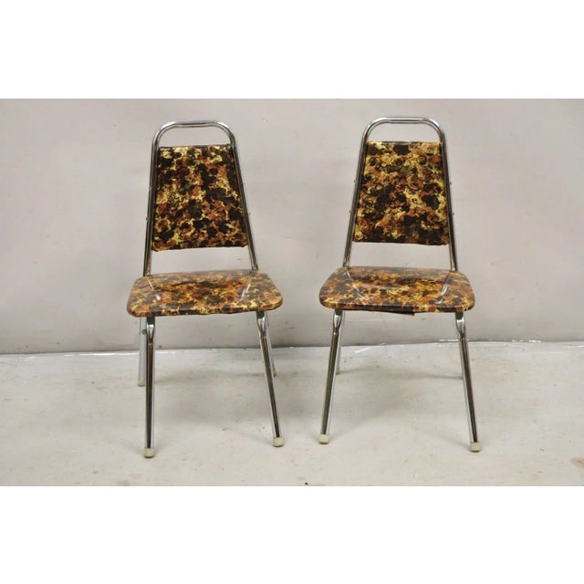Mid-Century Modern 1970s Vintage Children's Small Mid Century Tubular Metal Side Chairs - a Pair For Sale - Image 3 of 10