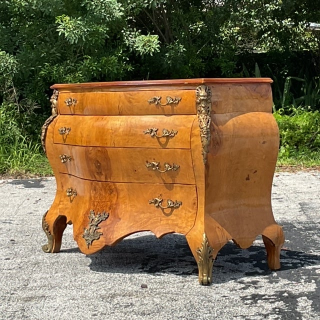 Vintage Regency Burlwood and Ormolu Commode For Sale - Image 11 of 11