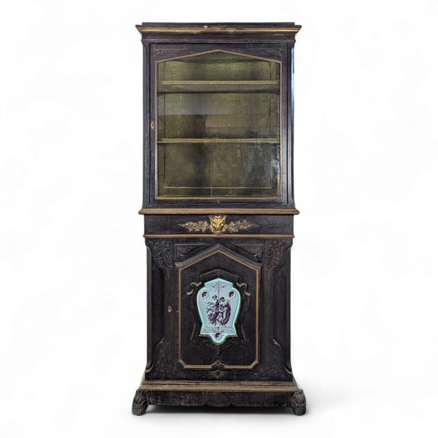 Napoleon III Display Cabinet with Porcelain Plaque For Sale