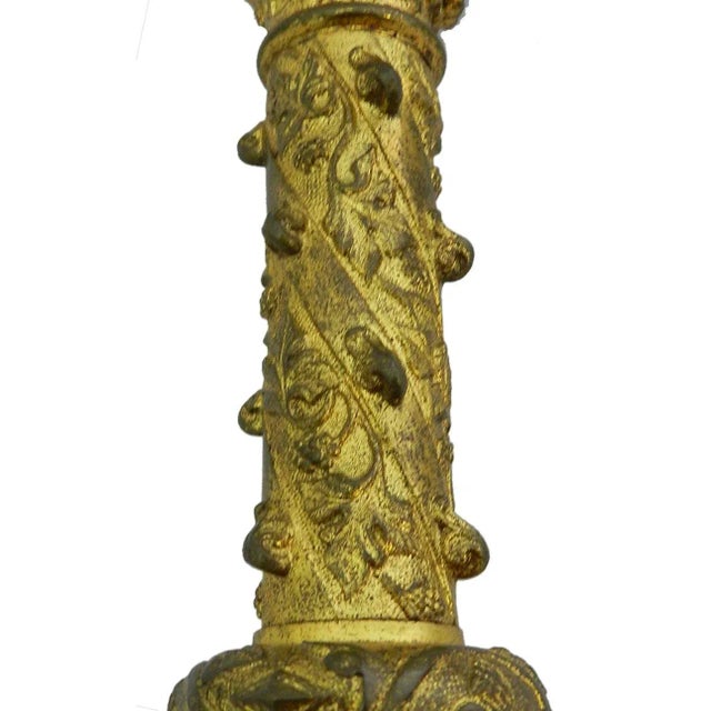 Antique Church Candlestick Table Lamp For Sale - Image 3 of 4