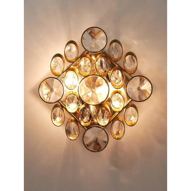 Vintage Sconces in Brass and Crystal by Gaetano Sciolari, 1970s, Set of 2 For Sale - Image 10 of 11