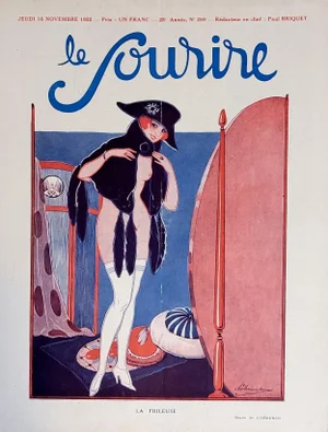 Carlo Chérubini, 1922 "La Frileuse" Le Sourire Cover Print