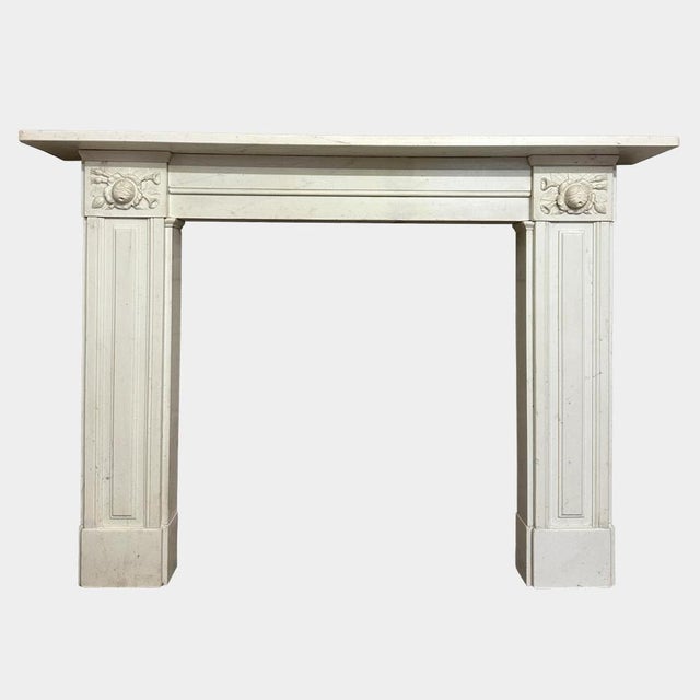 Regency English Fireplace Mantels in White Marble, 1830, Set of 2 For Sale - Image 11 of 17