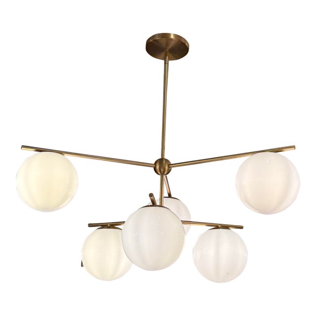 West Elm Sphere + Stem Chandelier For Sale
