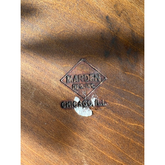 Mid Century Modern Walnut and Travertine Square Table Made by Marden For Sale - Image 9 of 11