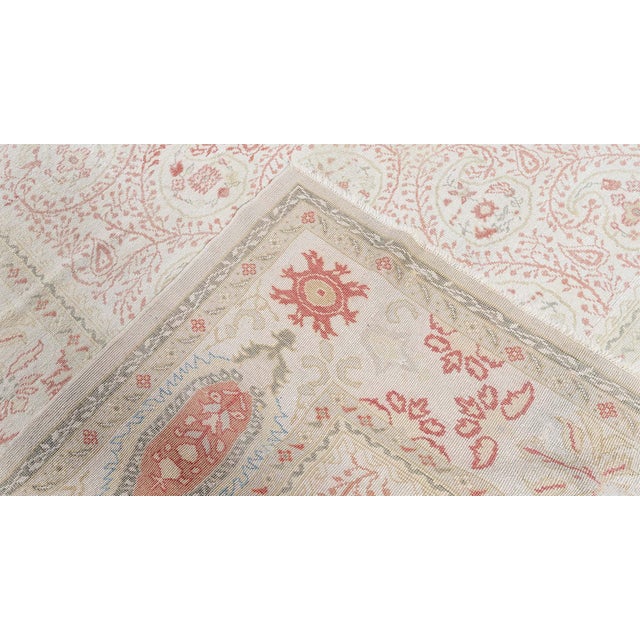 Cream "Peachani" Traditional Modern Oushak Floral Cream Carpet by Doris Leslie Blau For Sale - Image 8 of 8