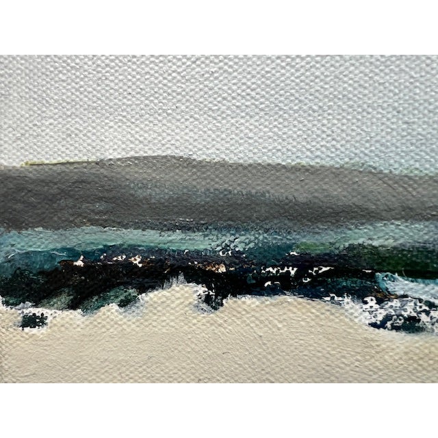 "Rocky Road" Contemporary Impressionist Landscape in Off-Whites, Blues and Grays by Mill Valley Artist Mary Anne McKernie For Sale - Image 4 of 8