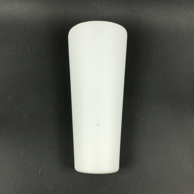 Stunning extra large opaline glass wall light/sconce designed by Wilhelm Wagenfeld for Peill & Putzler (Germany, 1950s)....