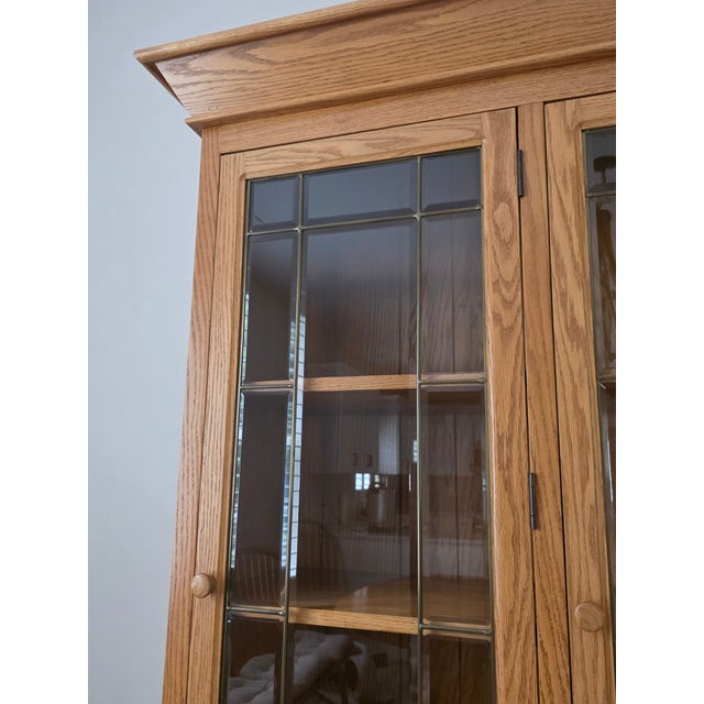 Hunt Country Oak Hutch & Buffet Cabinet For Sale - Image 10 of 12