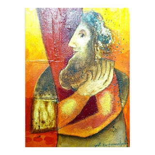 Yoel Benharrouche - The Wise Man of Time - Oil on Canvas 2000s For Sale