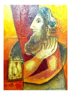 Yoel Benharrouche - The Wise Man of Time - Oil on Canvas 2000s