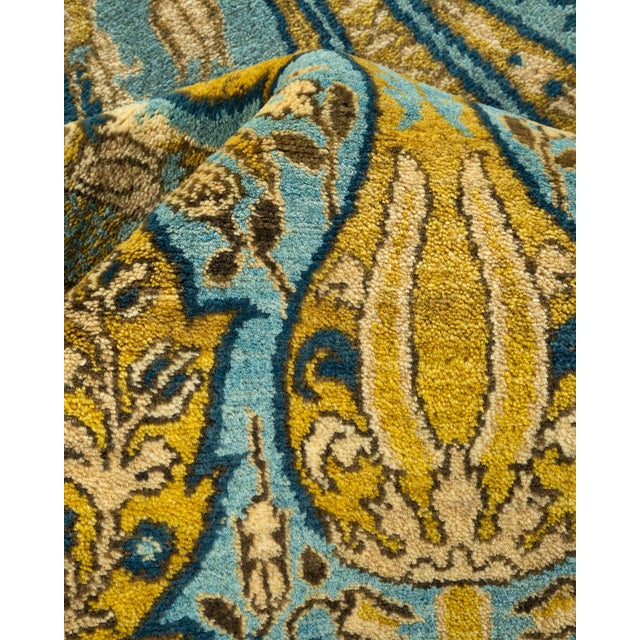 Textile Mogul, One-of-a-Kind Hand-Knotted Area Rug - Green, 12' 2" x 15' 0" For Sale - Image 7 of 8