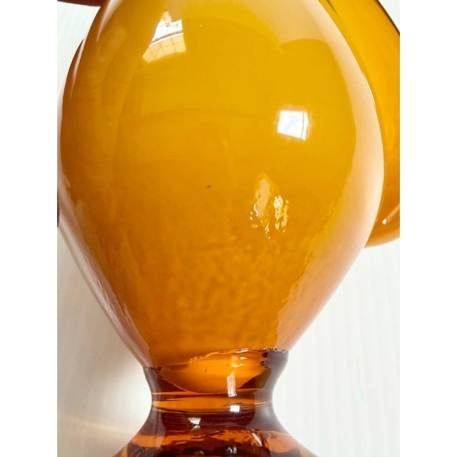 Mid 20th Century Empoli Art Glass Swung Vase Honey Amber, Cristalleria Fratelli Betti For Sale - Image 10 of 12