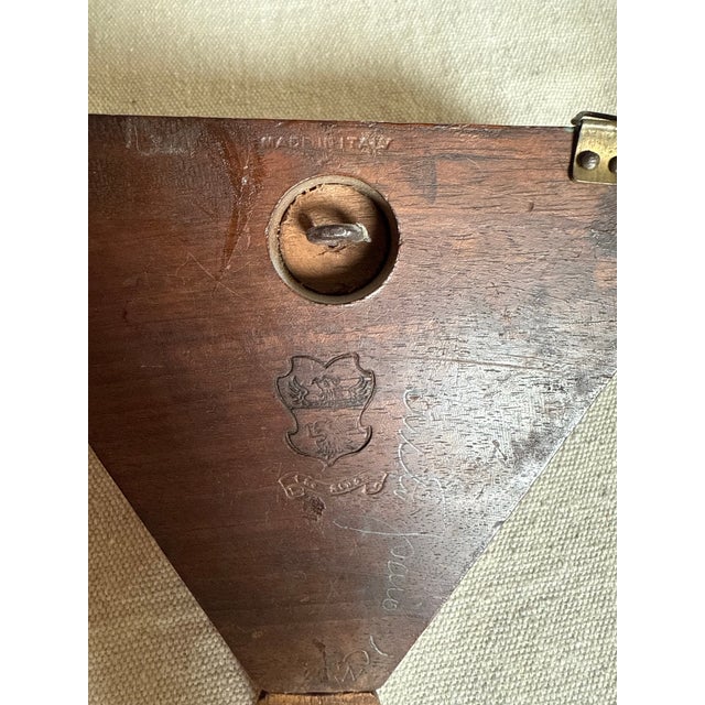 Pair of Vintage Italian Wall Bracket Shelves With Hand Painted Gold Decoration — Neoclassical Carved Wood Corbels, Maker's Mark, Mid-Century Italian For Sale - Image 9 of 14