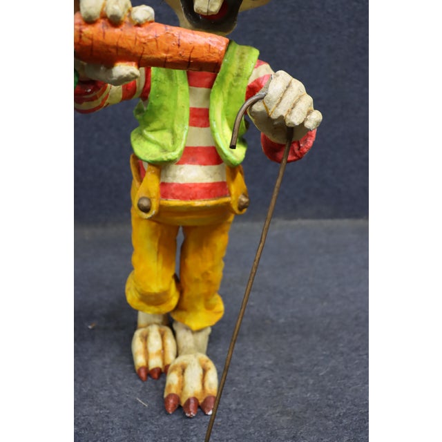 1950s Hand-Painted Folk Art Rabbit Figure With Carrot For Sale In Philadelphia - Image 6 of 13