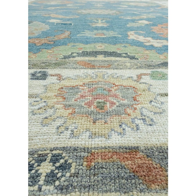 Early 21st Century Blue & Gray Turkish Oushak Rug 8'1" x 9'9" For Sale - Image 5 of 9