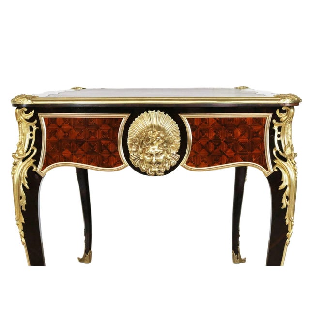 Wood Louis XV Style Wood and Gilded Bronze Desk For Sale - Image 7 of 9