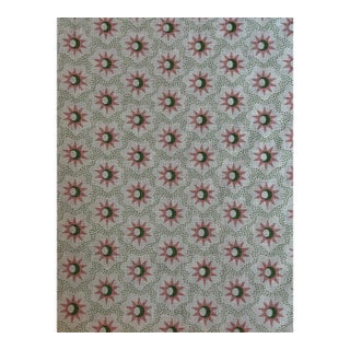 Schumacher 181940 Lucie Pink and Green Fabric Linen 5 Yards For Sale