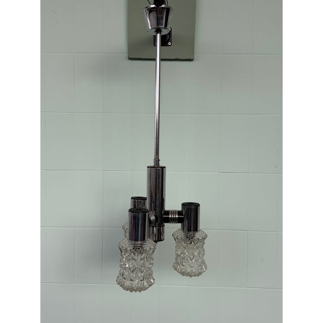Mid-Century Modern Italian Pendant Light in Glass and Steel from Targetti, 1970s For Sale - Image 3 of 18