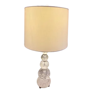 Vintage Natural Rock Crystal Orbs Table Lamp