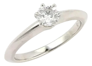 Tiffany & Co. 0.37ct G Vs2 Solitaire Diamond Platinum Ring Size 4.5