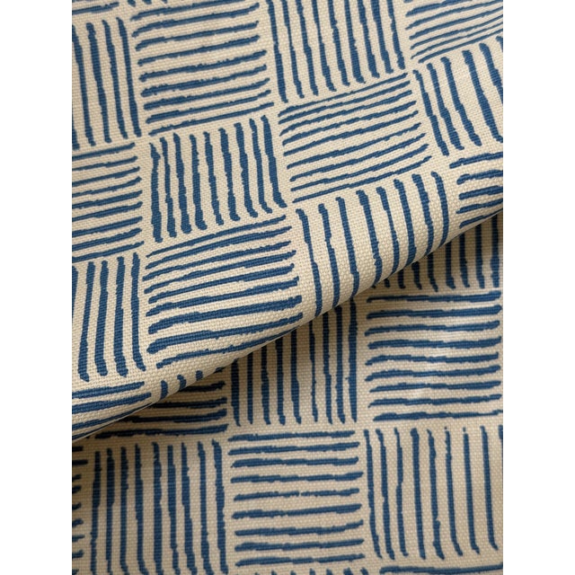 French Quadrille Textura French Blue on Tint by Alan Campbell 2 1/2 Yards Fabric For Sale - Image 3 of 4