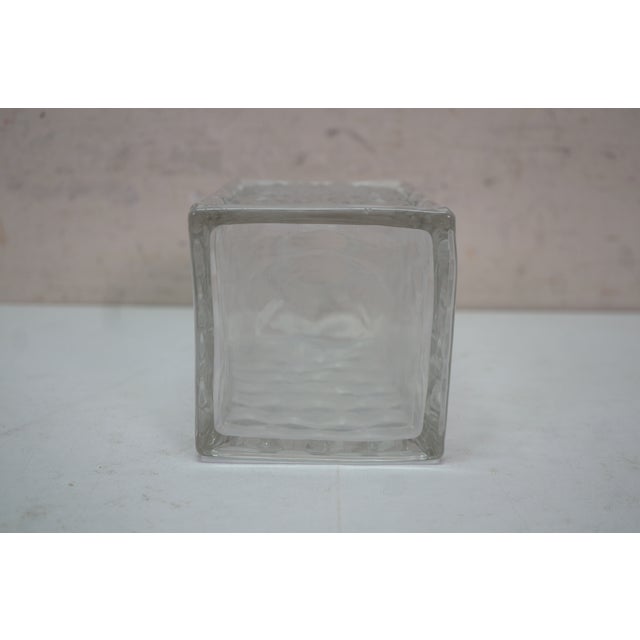 Vintage Fostoria Glass Geometric Square Liquor Bar Bottle Decanter For Sale - Image 9 of 15