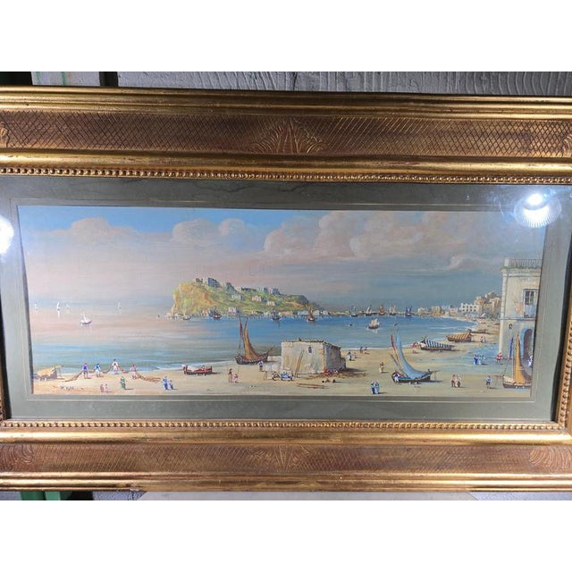 Arab Port, 1900, Large Watercolor, Framed For Sale - Image 3 of 18
