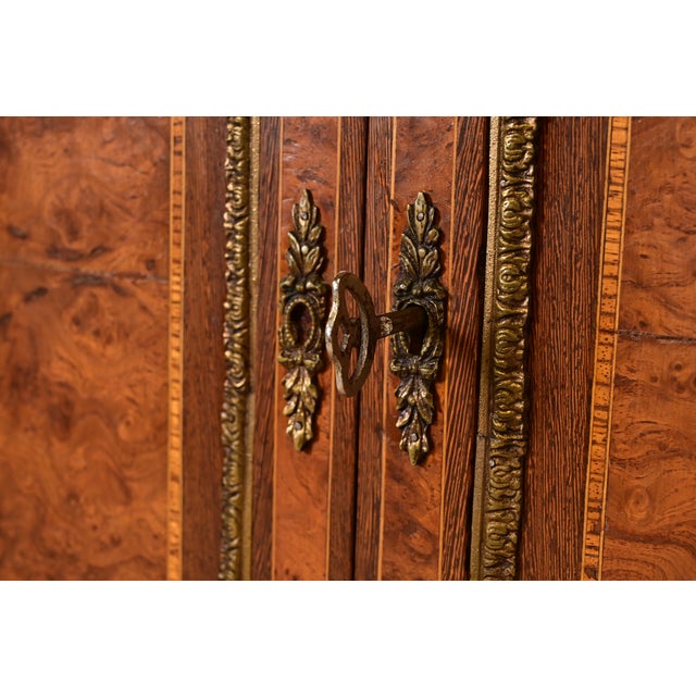 Maison Forest Style Antique French Empire Burl Wood Armoire Dresser or Gentleman's Chest With Mounted Ormolu, Circa 1880s For Sale In South Bend - Image 6 of 12