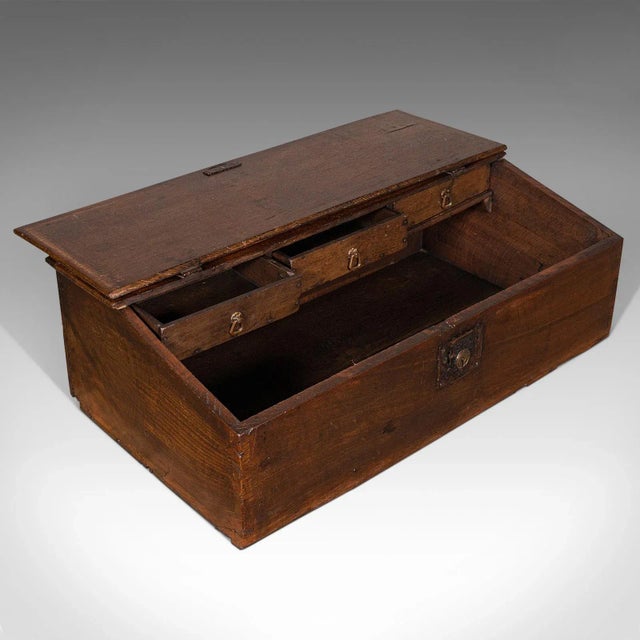 Wood 1700s Antique English William III Oak Verger's Table Top Desk For Sale - Image 7 of 13