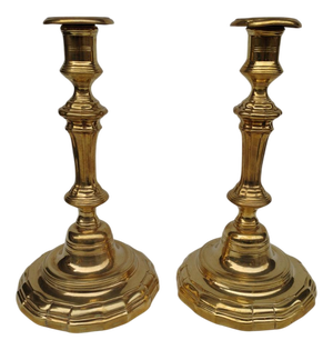 Regency Brass Candlesticks, 1700s, Set of 2
