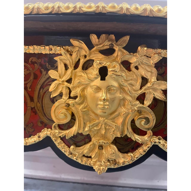 Wood 18/19 Century Boulle Fire Gilded Bronze and Tortoise Desk For Sale - Image 7 of 8