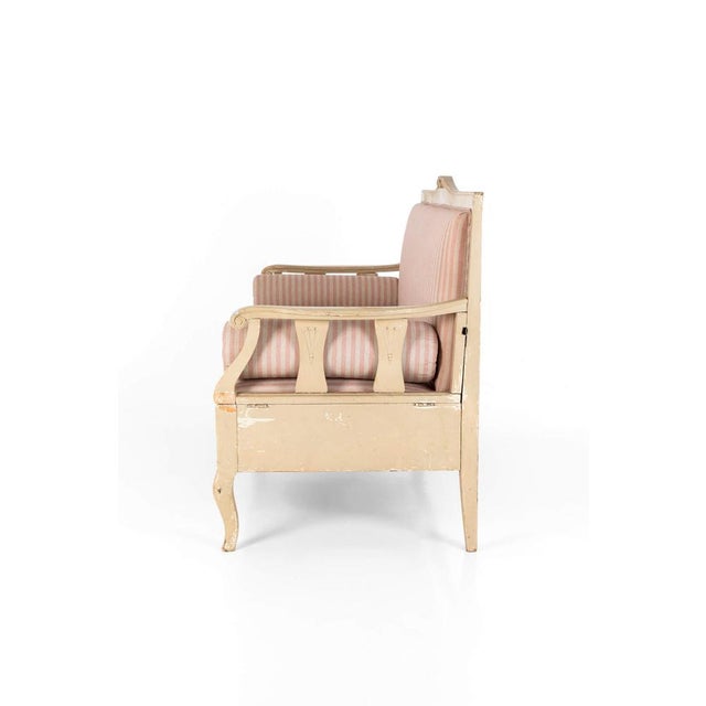 Antique Gustavian Sofa in Pink Linen, 1890s For Sale - Image 5 of 17