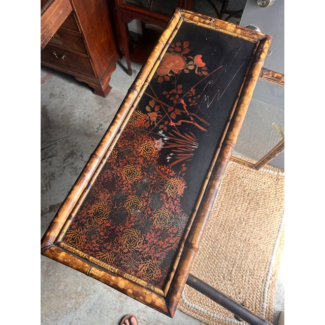 19th Century Tortoise Bamboo 2-Door Glass Front Cabinet For Sale - Image 11 of 14