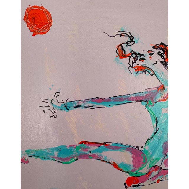 1980s "Leap" Original Painting by Alvin Carl Hollingsworth, 1980 For Sale - Image 5 of 7