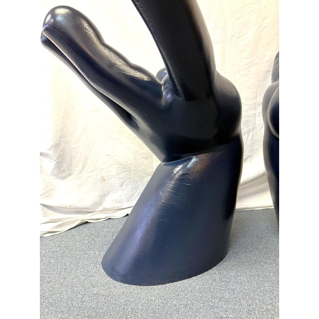 Vintage Mid Century Modern Retro Upturned Palm Hand Chairs- A Pair For Sale - Image 11 of 17